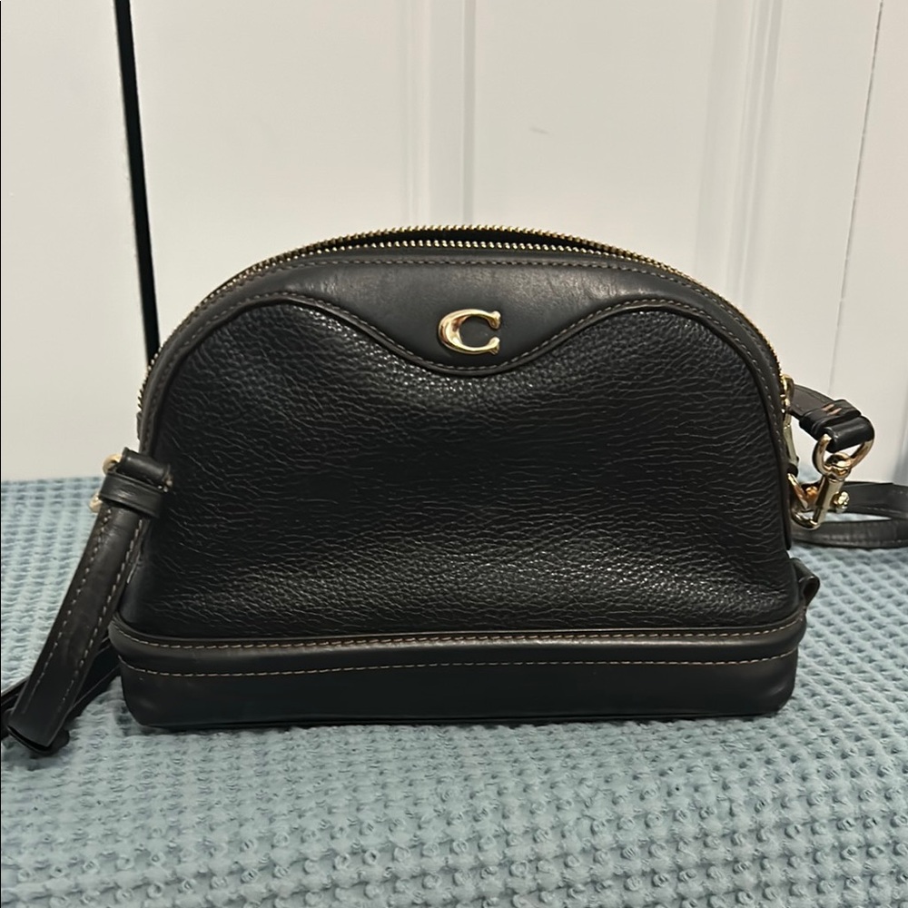 Coach Black Crossbody Bag with Gold Details